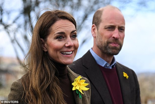 The Princess beamed as she and her husband were pictured during their first joint engagement in over a year