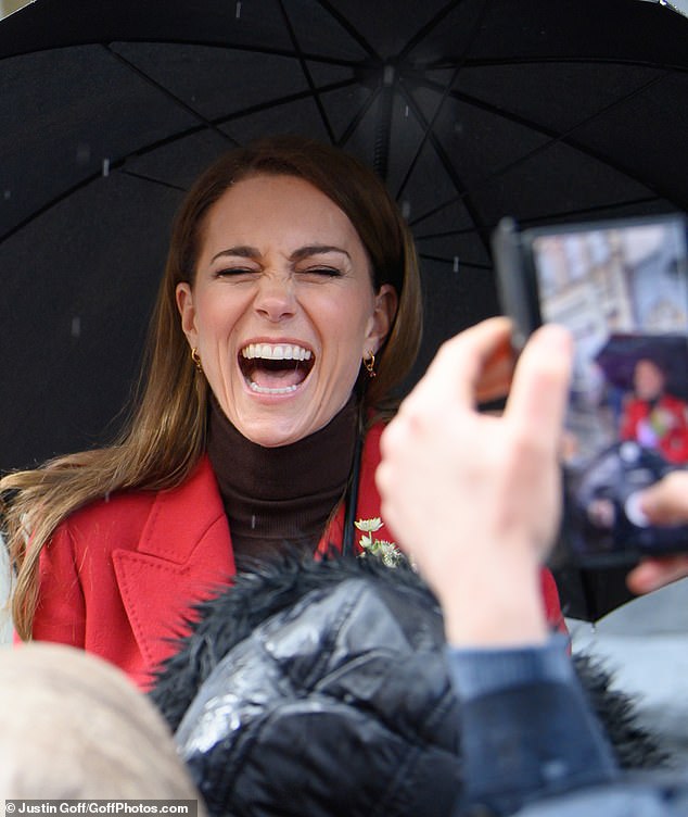 A very animated Princess of Wales greeted wellwishers at Pontypridd in south Wales this afternoon