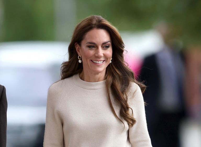 Catherine, Princess of Wales arrives for a visit to Nottingham Trent University to learn about their mental health support system on October 11, 2023 in Nottingham, England.