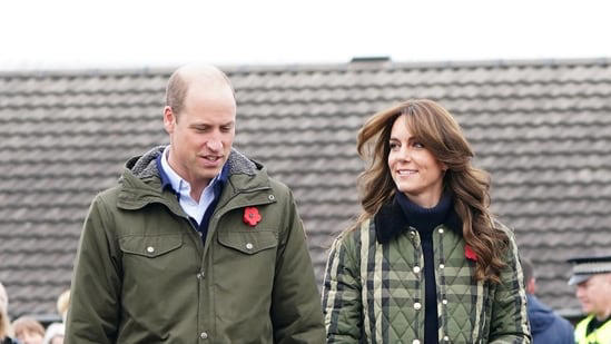 Britain's Prince William, and Kate, the Princess of Wales also known as the Duke and Duchess of Rothesay when in Scotland, visit Outfit Moray, in Moray, Scotland November 2, 2023. Jane Barlow/Pool via REUTERS