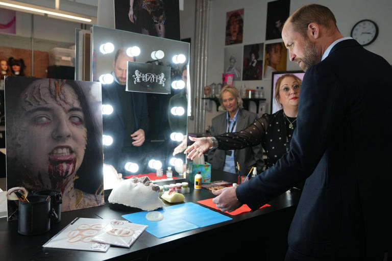 Prince William was shown zombie-style prosthetic skin