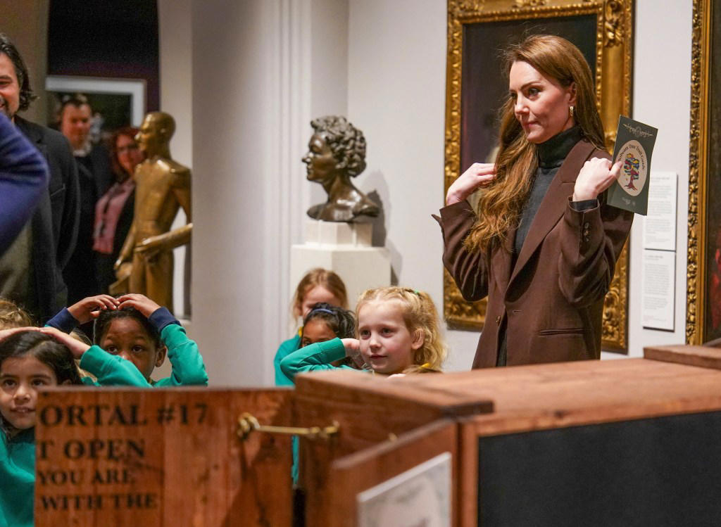 They visited London’s National Portrait Gallery. via REUTERS