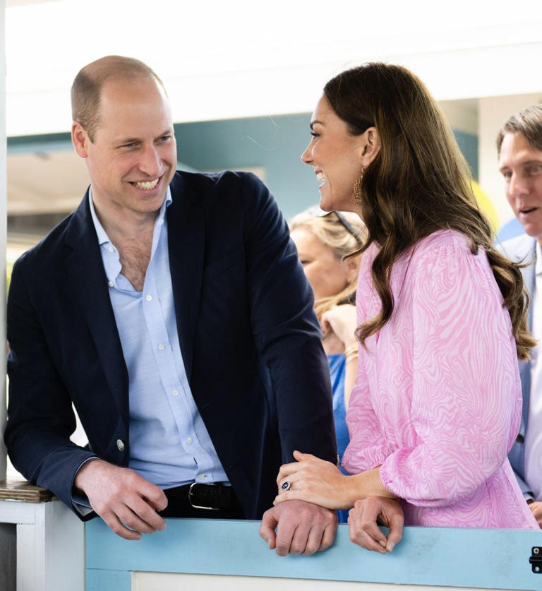 Prince William, Duke of Cambridge and Catherine, Duchess of Cambridge during a visit to Abaco on March 26, 2022 in Great Abaco, Bahamas. Abaco was dramatically hit by Hurricane Dorian which saw winds of up to 185mph and left devastation in its wake. Their Royal Highnesses are learning about the impact of the hurricane and see how communities are still being rebuilt more than two years on.