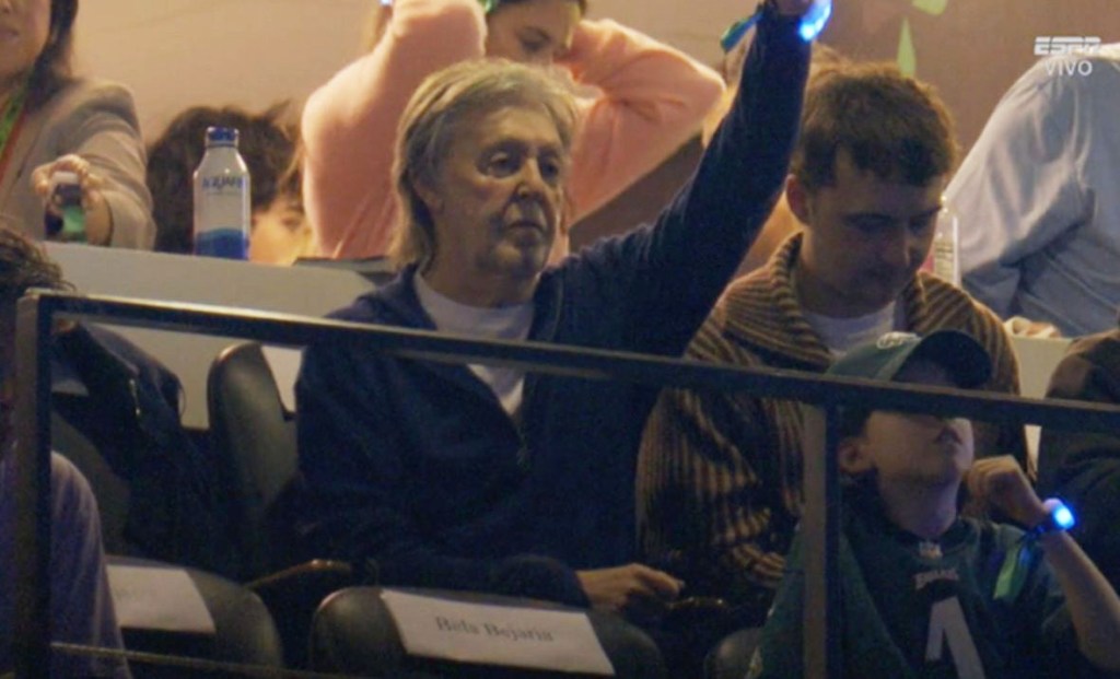 Paul McCartney attends Superbowl LIX