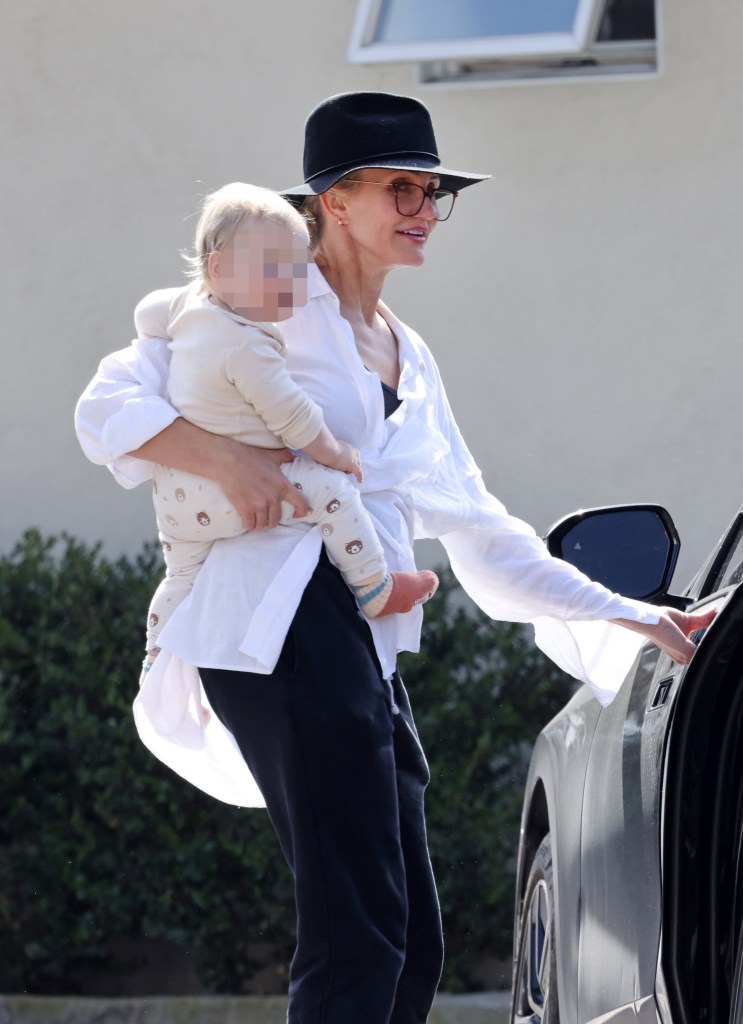 Cameron Diaz and her son in Santa Barbara