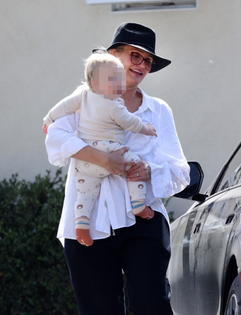 Cameron Diaz and her son Cardinal