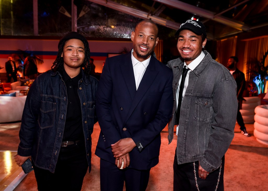 Kai Zackary Wayans, Marlon Wayans and Shawn Wayans at the World Premiere of "AIR" held at the Regency Village Theatre on March 27, 2023 in Los Angeles.