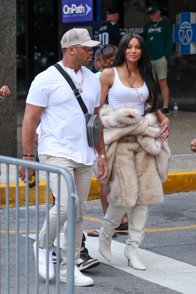 Russell Wilson and Ciara attend Superbowl LIX