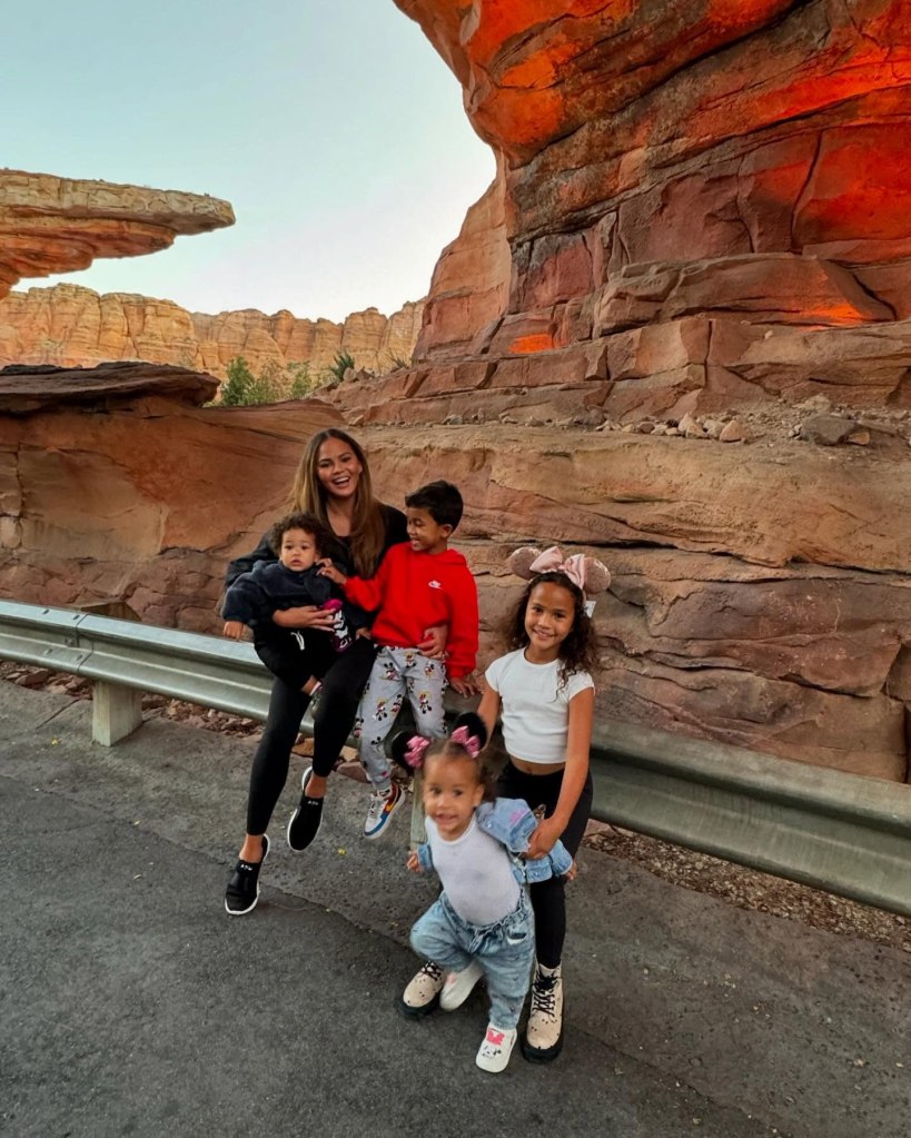 Chrissy Teigen and kids via Instagram in October 2024