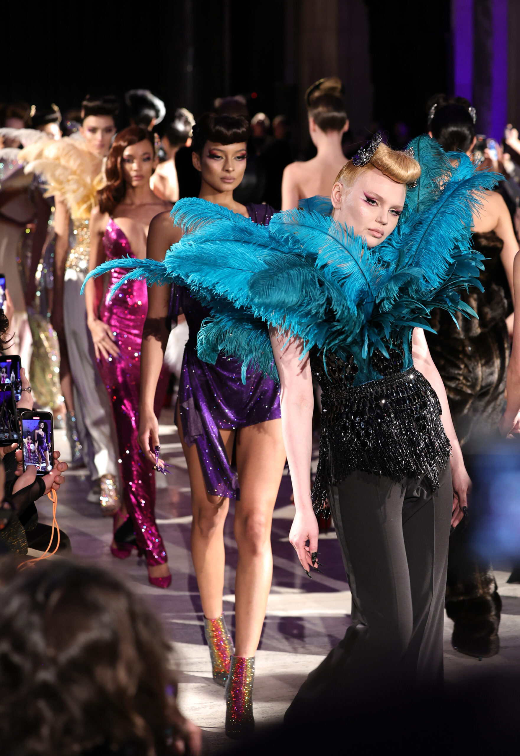 Models walk the runway at The Blonds fashion show during February 2025 New York Fashion Week