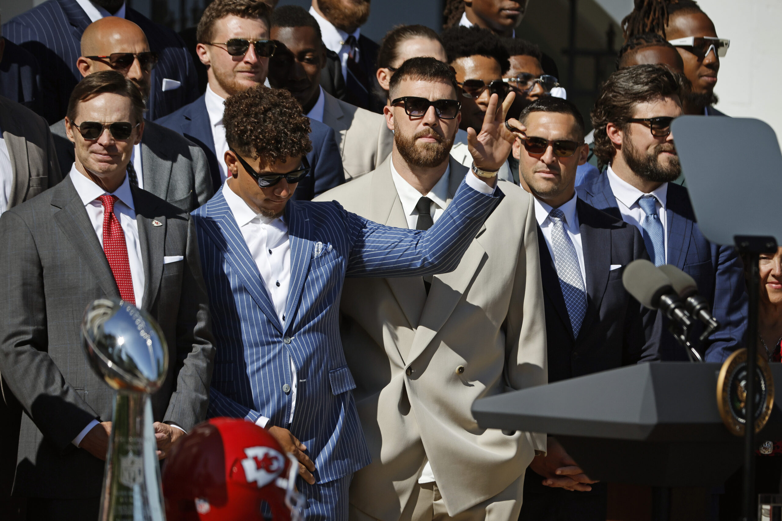 Travis Kelce, Patrick Mahomes and the rest of the Chiefs at the White House.