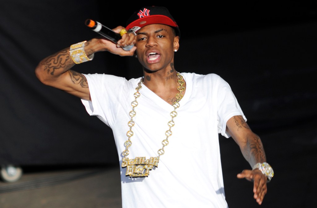 Soulja Boy performs during Wild 94.9's The Bomb at Shoreline Amphitheatre on June 26, 2009 in Mountain View, Calif.