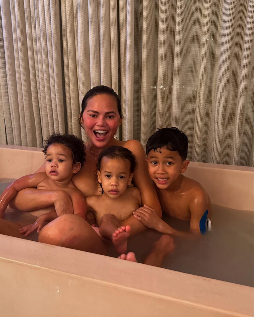 Chrissy Teigen and kids via Instagram Saturday