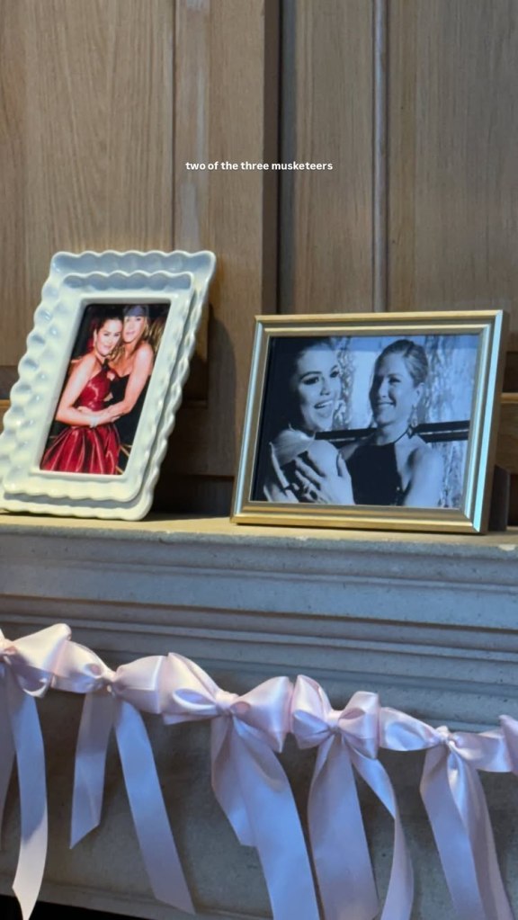 Selena Gomez and Jennifer Aniston framed photos