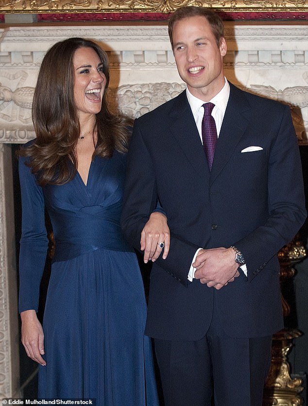 Catherine, pictured at the announcement of her engagement to William in 2010, found the transition from middle-class girl to princess tricky, but listened to advice from her husband and the staff
